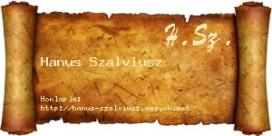 Hanus Szalviusz névjegykártya